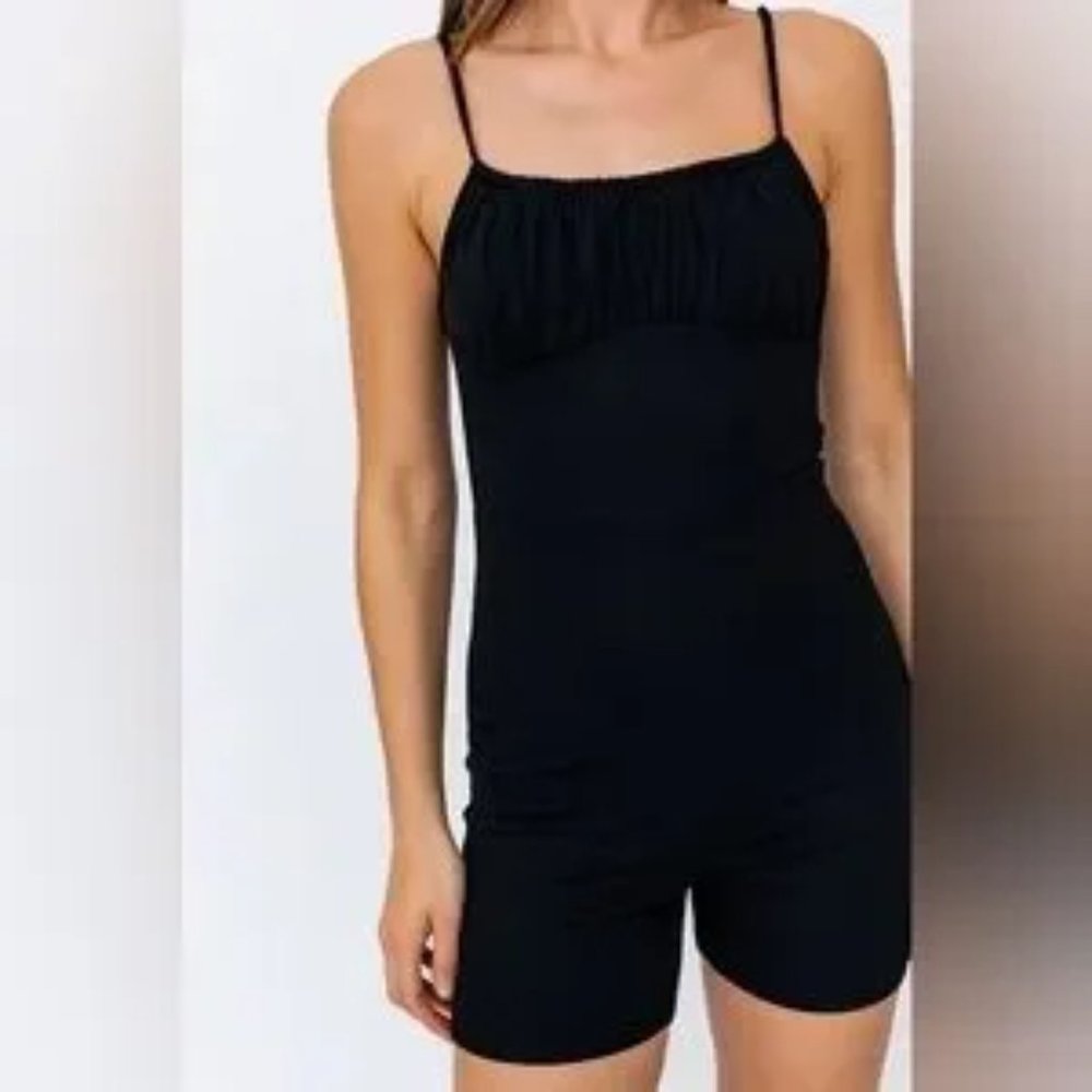 LE LIS KNIT RUCHED ROMPER